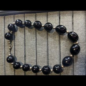 Black and Silver Beaded Necklace
